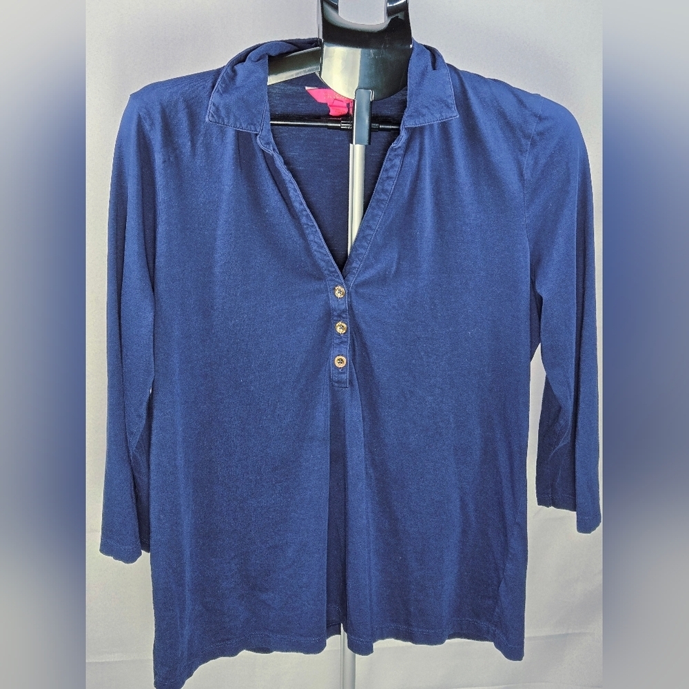 Lilly Pullitzer 100% Pima Cotton Elevated Basic‎ Coastal Prep Top, Large